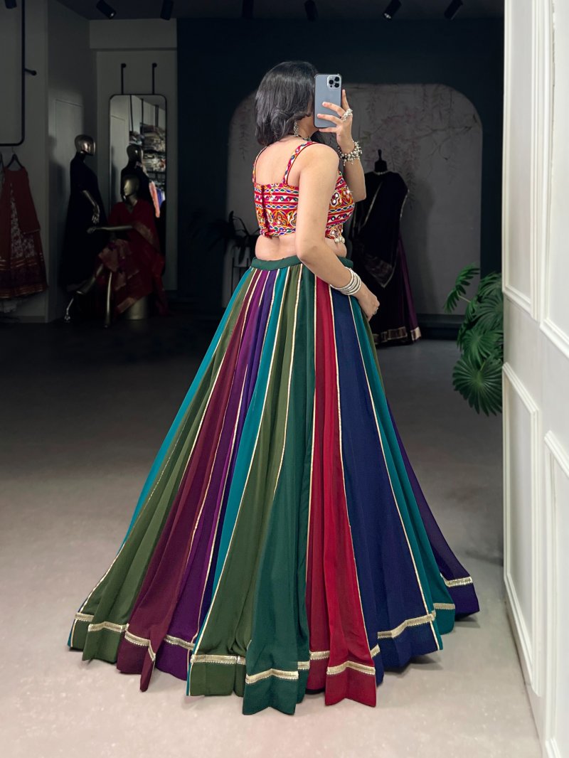 Nnk1686 Multi Color Georgette Navratri Lehenga Choli